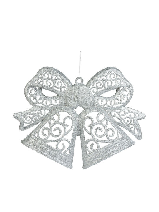 Fundă Decorativă De Crăciun 35 Cm Argintie