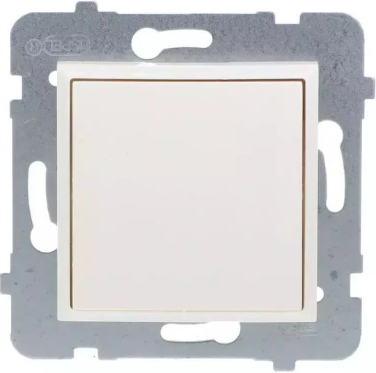 Ospel Recessed Wall Switch Lighting One-Way without Frame Ecru