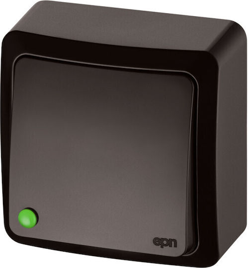Elektro Plast Wall Switch Lighting One-Way with Frame Brown