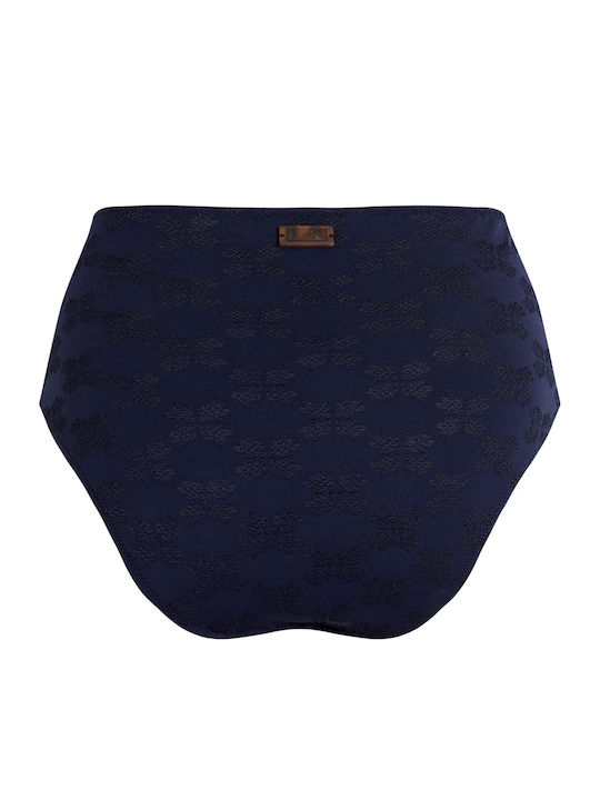 Bikini Bottoms Slip High Waist Navy Blue