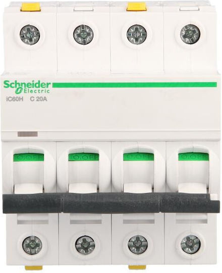 Schneider Electric Adapter Switch 4p C 20a 10ka Ac Ic60h-c20-4 A9f07420