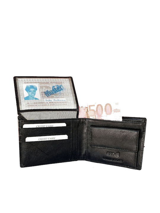 Leather Men's Wallet With RFID Black