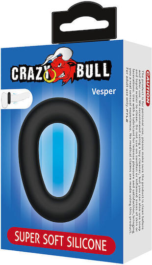Crazy Bull Vesper Super Soft Silicone Cock Ring Black