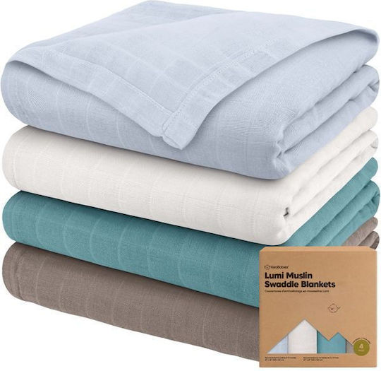 Kea Babies Swaddle Blanket Ecru 120x120cm 4 Pieces