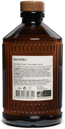 Bacanha Sirop pentru cocktailuri cu gust de Yuzu 400ml 76.5gr