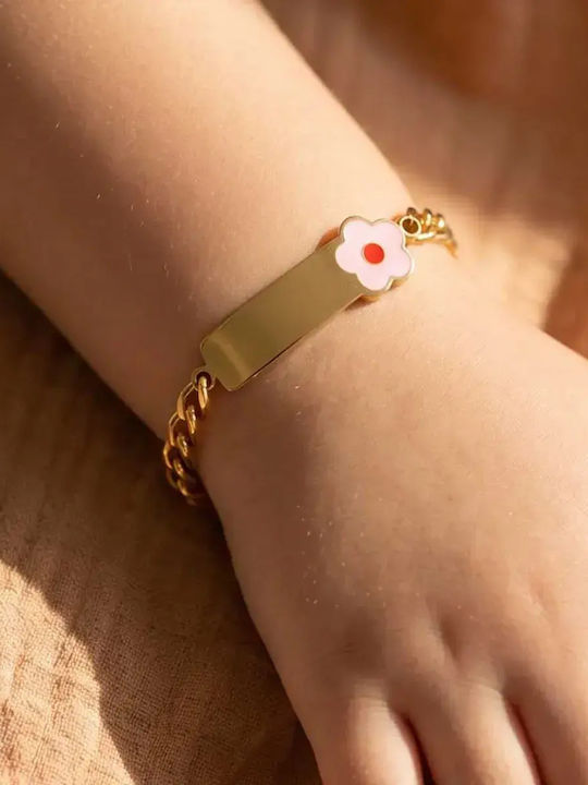 Children's Identity Bracelet Hypoallergenic Steel 316l Gold Bode 03117