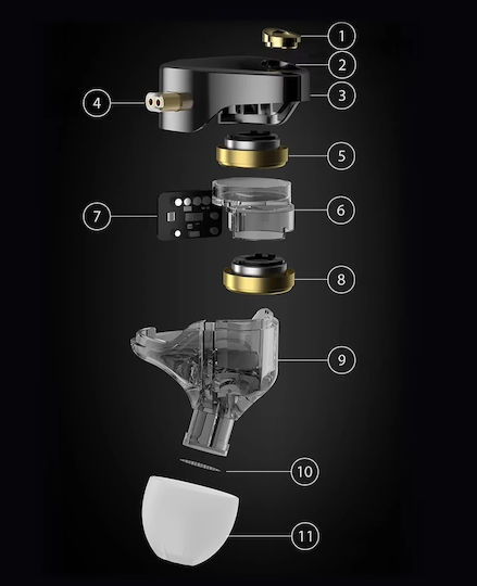 KZ In Ear Castor Pro Gray Mic Bass Up Edition Grey