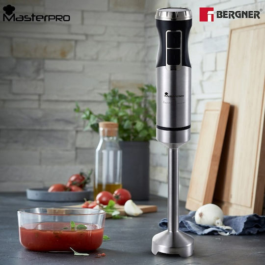 Bergner Masterpro Ръчен блендер с Неръждаема Пръчка 800W Сребрист
