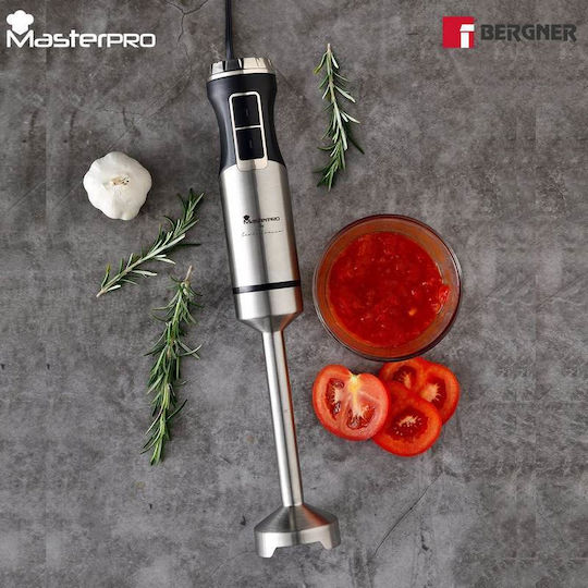 Bergner Masterpro Ръчен блендер с Неръждаема Пръчка 800W Сребрист