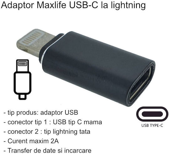 Alista Home 13184 Convertor USB-C / Lightning feminin la Lightning / USB-C feminin