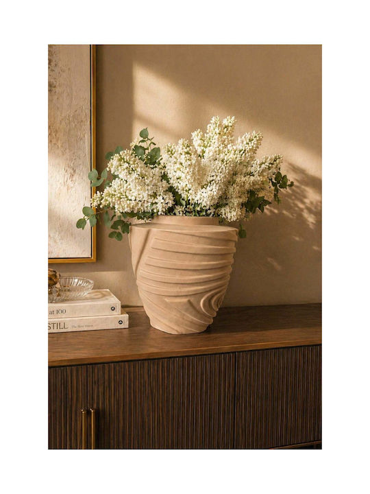 SteweHome Διακοσμητικό Βάζο Κεραμικό Μπεζ Y22cm