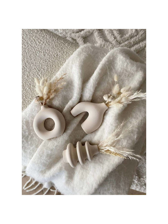 SteweHome Set Vaze Decorative Din Beton Albe Y10cm 3 Bucăți