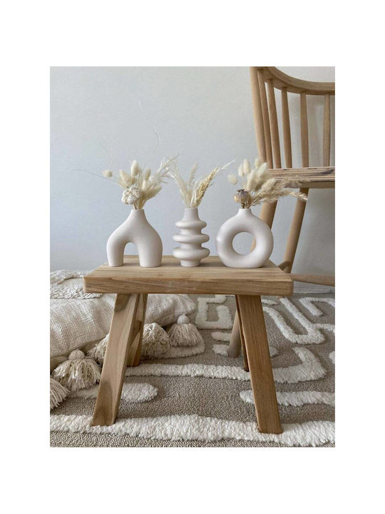 SteweHome Set Vaze Decorative Din Beton Albe Y10cm 3 Bucăți