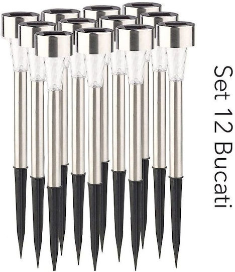 Alista Home Set 12 Lampi Solare 100lm Alb Rece 5500K cu Senzor de Mișcare IP44 29x4.5x4.5cm