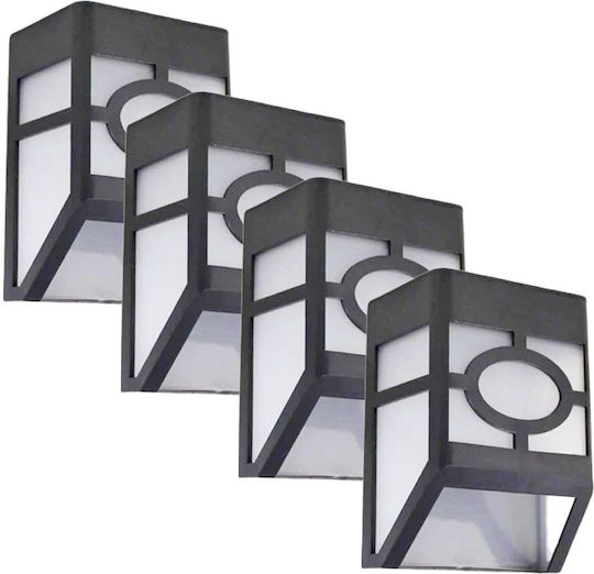 Alista Home Set 4 Lampi Solare 5W 10lm cu Lumină Alb Rece 5000K IP65 11.8x8.6x5cm
