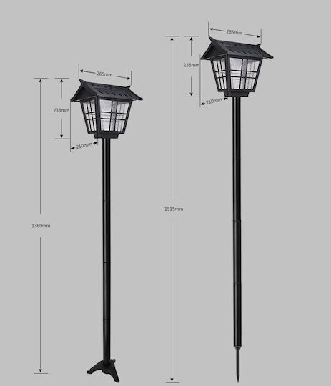 Alista Home Lampă Solară 7.4W 666lm cu Lumină Alb Rece 6000K 136x26.5cm