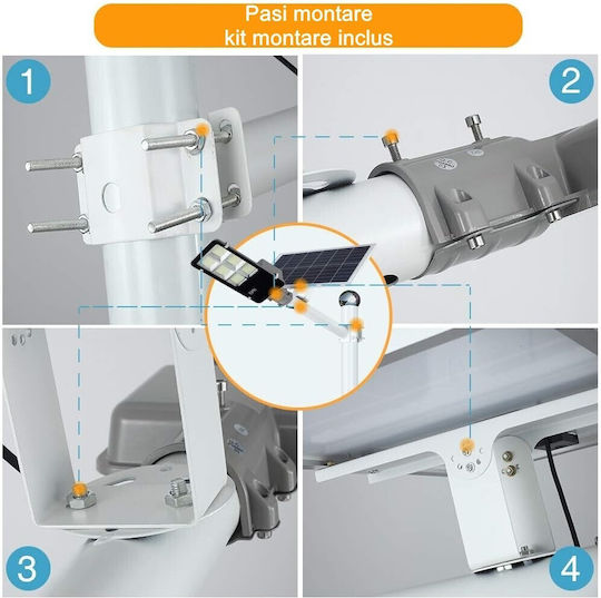 Alista Home Lampă Solară Stradală 300W 24000lm Alb Rece 6500K cu Senzor de Mișcare și Telecomandă IP65 49.5x21x6.5cm