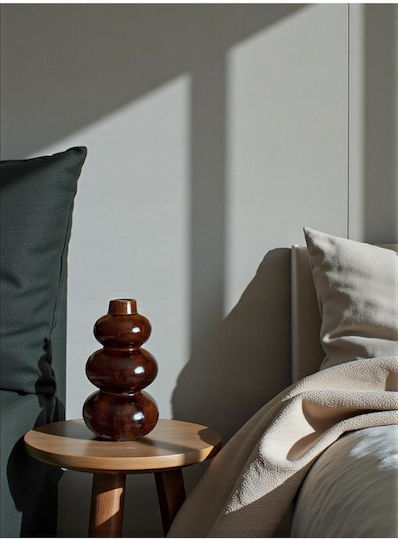 SteweHome Decorative Wooden Brown Vase Y20cm