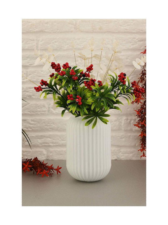 SteweHome Decorative White Glass Vase Y20cm