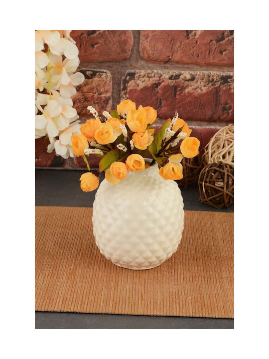 SteweHome Decorative Beige Ceramic Vase Y20cm