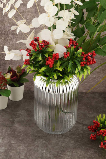 SteweHome SteweHome Dekorative Glasvase Silber F10xY20cm