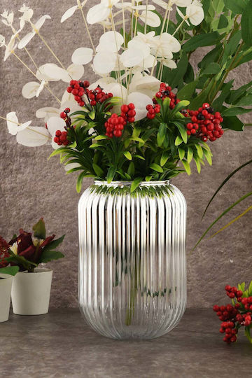 SteweHome SteweHome Dekorative Glasvase Silber F10xY20cm