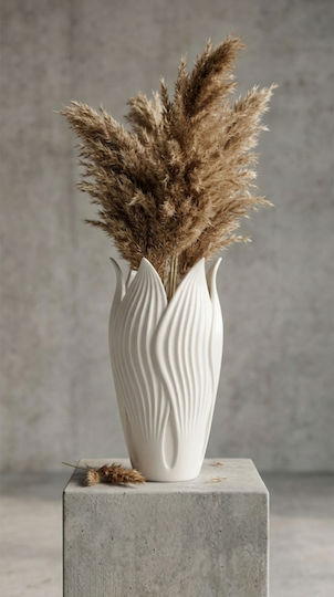 SteweHome Plastic White Vase