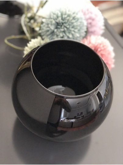 SteweHome Decorative Black Glass Vase