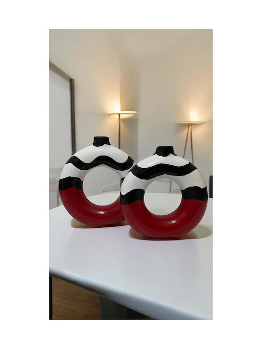 SteweHome Σετ Διακοσμητικα Βάζα Κεραμικά Μπεζ 17xΥ19cm 2τμχ