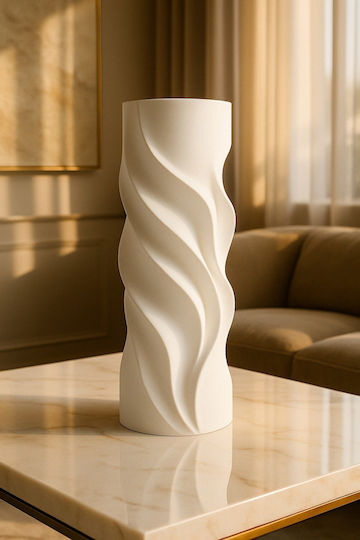 SteweHome SteweHome Dekorative Vase Kunststoff Weiß 3x3xH20cm