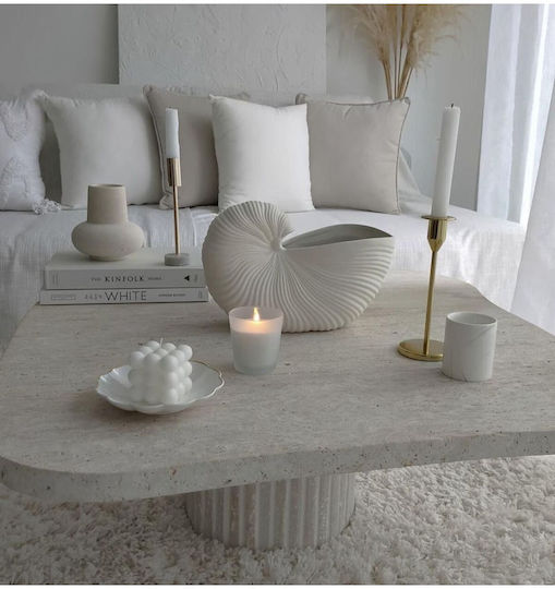 SteweHome Βάζο Κεραμικό Μπεζ 17x11xΥ25cm