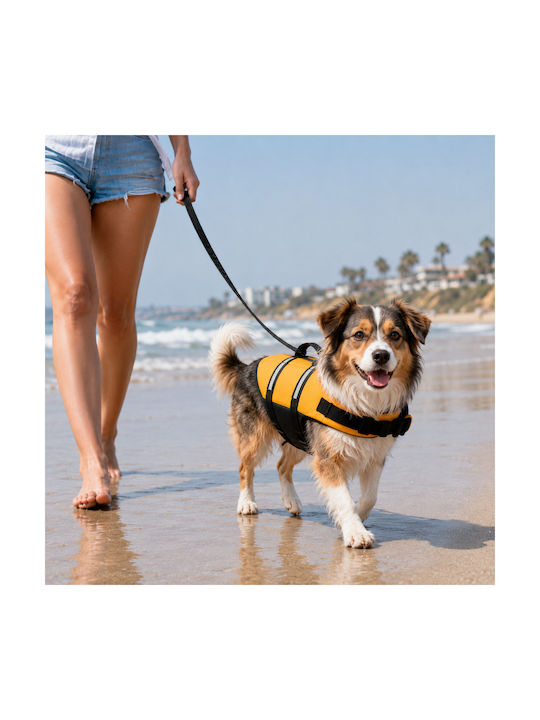 Zola Hamuri Pentru Câini Vestă Rescue Dimensiune M 7-10 Kg 41-63 Cm Piept Reflectorizant Curele Reglabile Mâner De Transport Atașament Lesă Galbenă