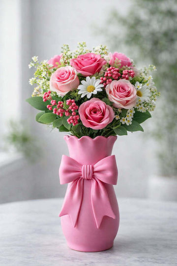 SteweHome Pink Plastic Vase