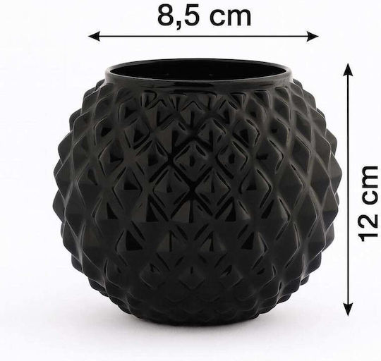 SteweHome Βάζο Γυάλινο Μαύρο Y12cm