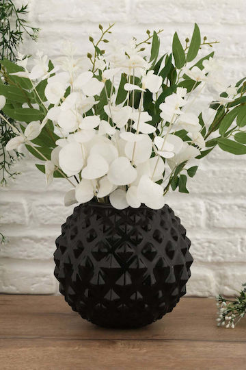 SteweHome Decorative Black Glass Vase H12cm