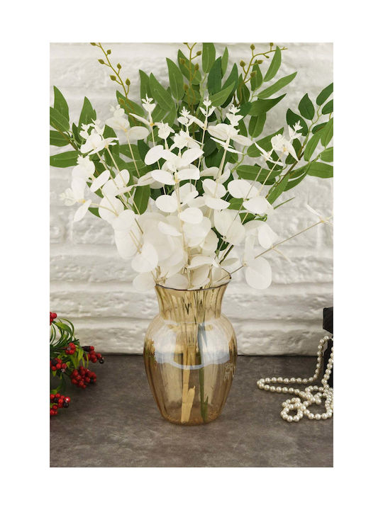 SteweHome Decorative Glass Yellow Vase