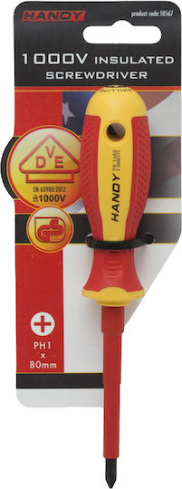 Ph1 Insulated Screwdriver 1000v Magnetic Tip 80 Mm Shaft