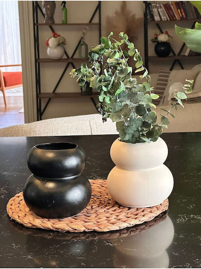 SteweHome Set Vaze Decorative Ceramice Negre 2 Bucăți