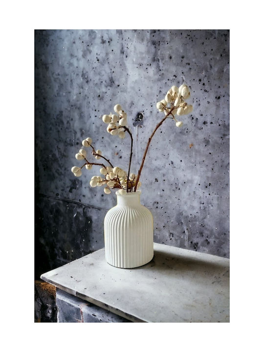 SteweHome Decorative White Concrete Vase