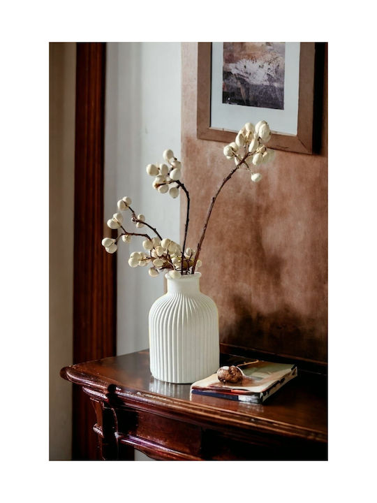 SteweHome Decorative White Concrete Vase
