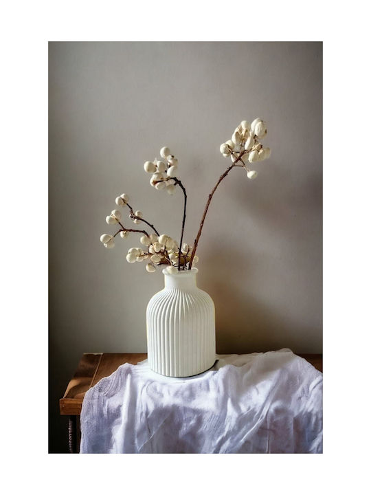 SteweHome Decorative White Concrete Vase