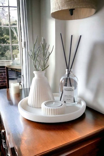 SteweHome Set Decorative White Concrete Vases Y9cm 4 Pieces