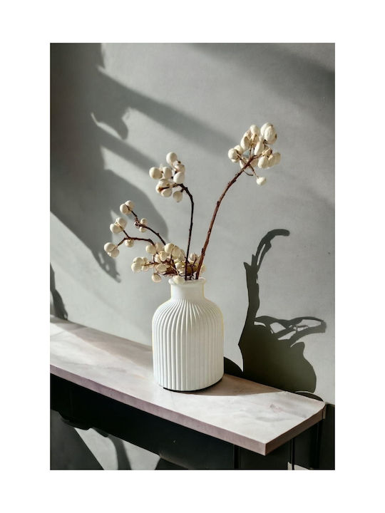 SteweHome Decorative White Concrete Vase
