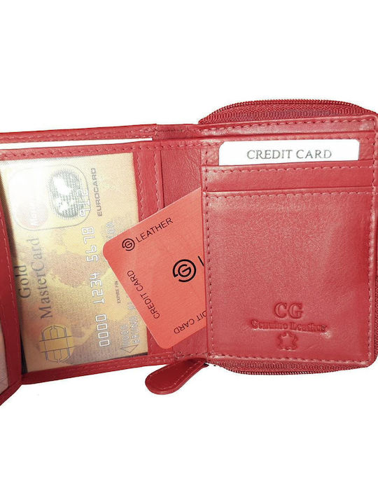 Μικρό Δερμάτινο Γυναικείο Πορτοφόλι με RFID Κόκκινο