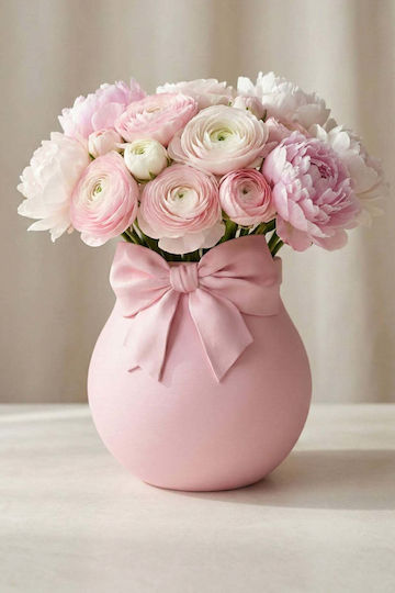 SteweHome Decorative Pink Ceramic Vase