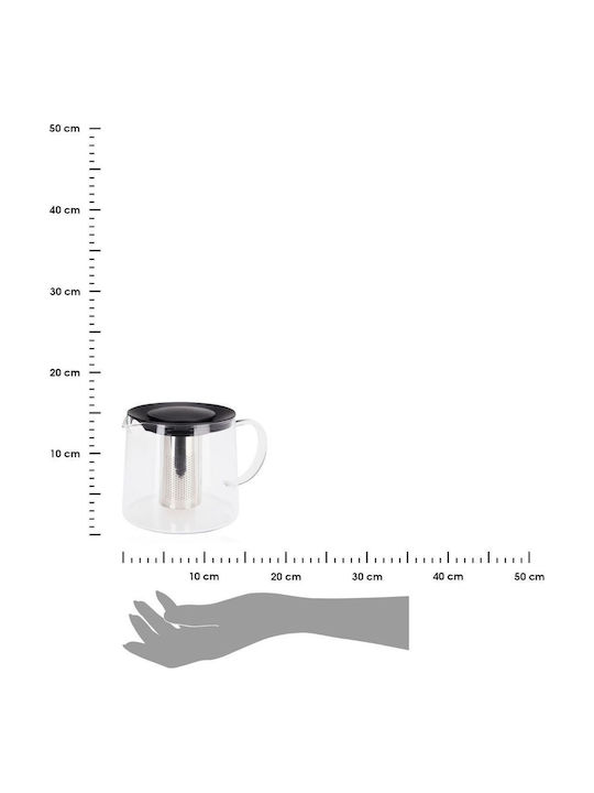 HowHomely Τσαγιέρα με Φίλτρο Γυάλινη Διάφανη 1500ml