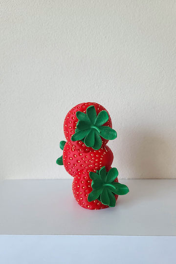 SteweHome Decorative Plastic Vase Red 3x3xH14.5cm