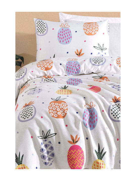SteweHome Cotton Duvet Cover Set 160x230cm Single With Pillowcase Pink