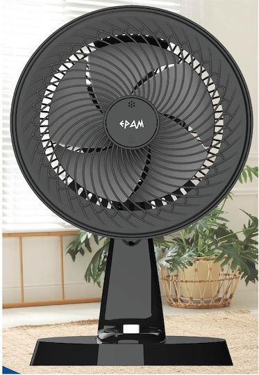 Επιτραπέζιος Ανεμιστήρας 75W Διαμέτρου 25cm Μαύρος