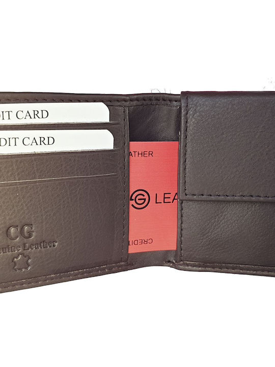 Leather Men's Wallet With RFID Brown